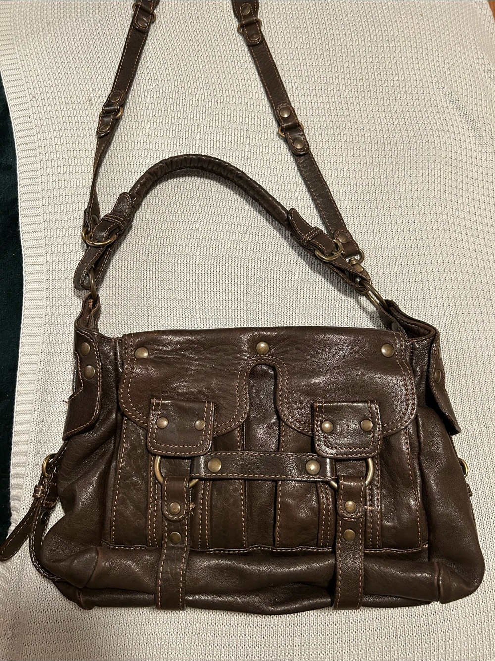 Vintage Abaco Paris Lambskin Leather Shoulder/Crossbody Bag- Made in France